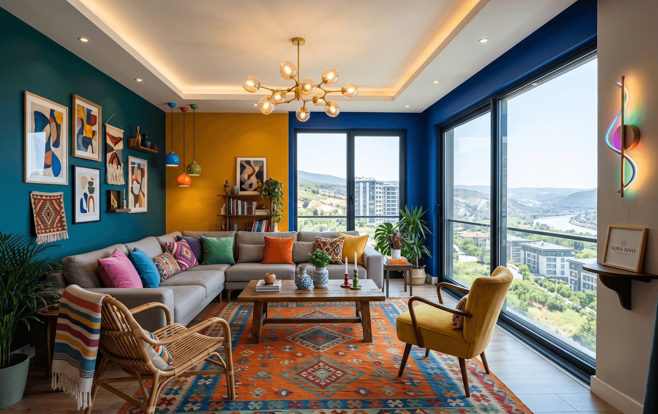Renk ve ışık odaklı salon